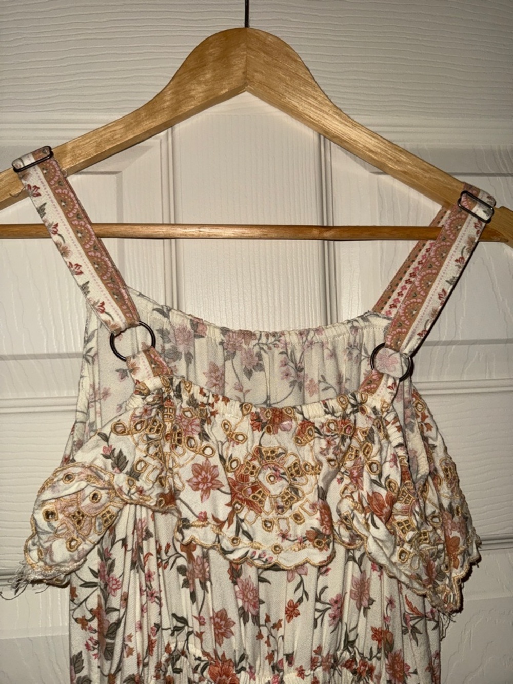 American Eagle Outfitters Cream Floral Wide-Leg Jumpsuit - Picture 8 of 8